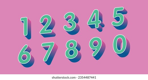 Vector creative color 3D geometry shapes' numerals. font alphabet vector illustrations.
