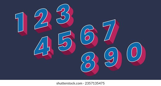 Vector creative color 3D geometry shapes' numerals. font alphabet vector illustrations.