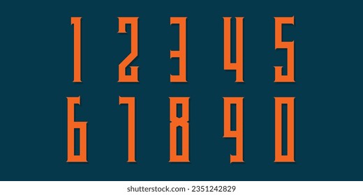 Vector creative color geometry shapes' numerals. font alphabet vector illustrations.