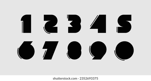 Vector creative color geometry shapes' numerals. font alphabet vector illustrations.