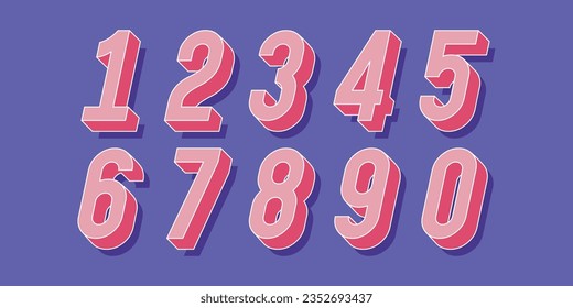 Vector creative color geometry shapes' numerals. font alphabet vector illustrations.