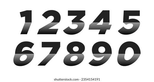 Vector creative color geometry shapes' numerals. font alphabet vector illustrations.