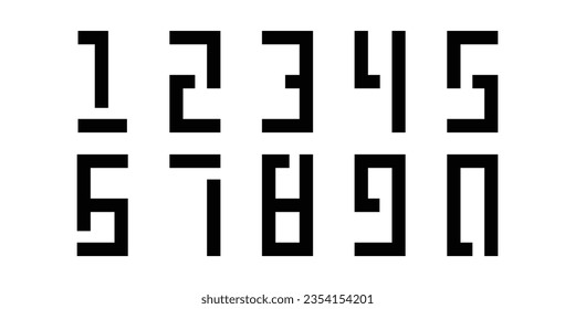 Vector creative color geometry shapes' numerals. font alphabet vector illustrations.