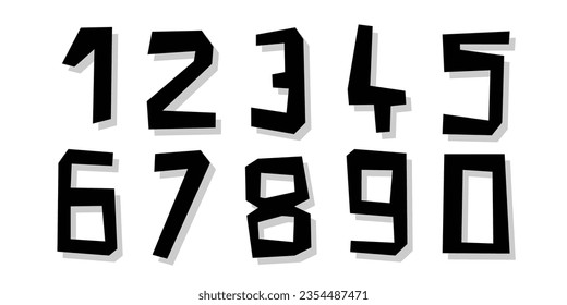 Vector creative color geometry shapes' numerals. font alphabet vector illustrations.