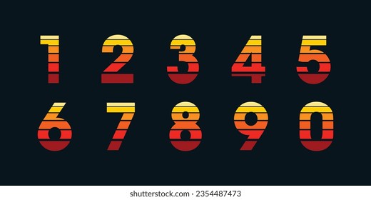 Vector creative color geometry shapes' numerals. font alphabet vector illustrations.