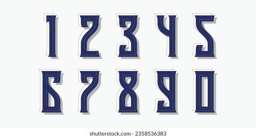 Vector creative color geometry shapes' numerals. font alphabet vector illustrations.