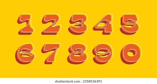 Vector creative color geometry shapes' numerals. font alphabet vector illustrations.