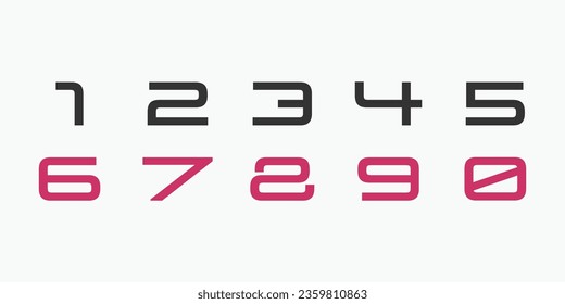 Vector creative color geometry shapes' numerals. font alphabet vector illustrations.