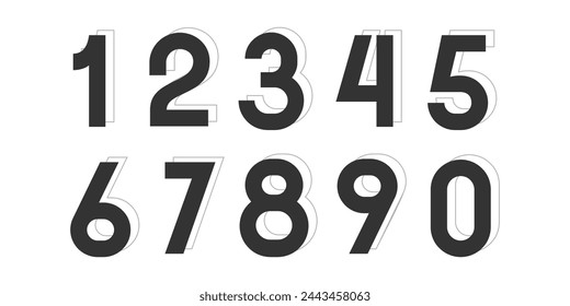 Vector creative color geometry shapes' numerals. font alphabet vector illustrations.