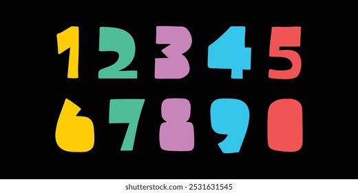 Vector creative color geometry shapes' numerals. font alphabet vector illustrations.