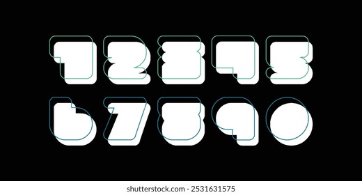 Vector creative color geometry shapes' numerals. font alphabet vector illustrations.