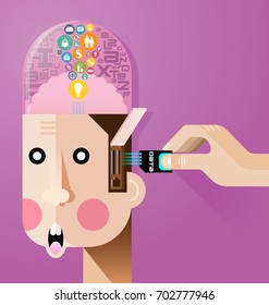 Vector creative concept - brain illustration 