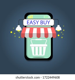 Vector creative design, Easy to buy. Spend your money with mobile phones.