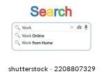 Vector creative design element of the search bar for the user interface with text about job search online or at home. Template for search forms.