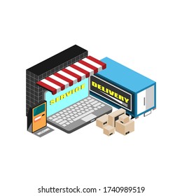 Vector creative design, Transport service with modern technology.