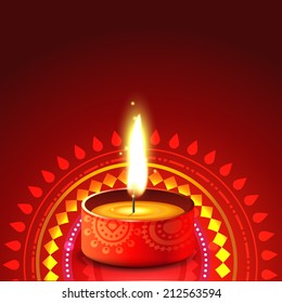 Vector creative diwali diya background