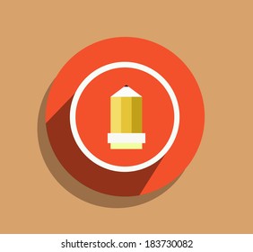 Vector creative flat ui icon on orange. Business background. Eps10