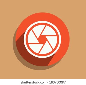Vector creative flat ui icon on orange. Business background. Eps10