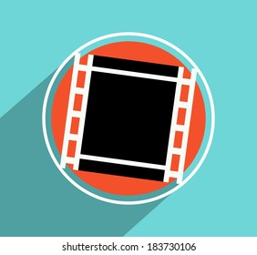 Vector creative flat ui icon on orange. Business background. Eps10