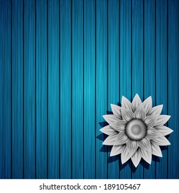 Vector creative flower on wooden background. Eps10