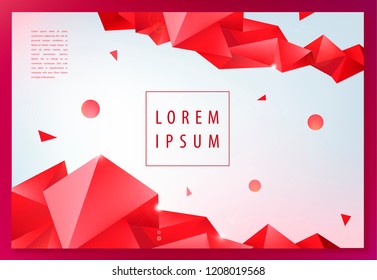 Vector creative geometric wallpaper, facet banner, futuristic cover, web page concept, book design, poster, cd cover, flyer, website background, advertising. Trendy gradient shapes composition