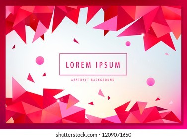 Vector creative geometric wallpaper, facet banner, futuristic cover, web page concept, book design, poster, flyer, website background, advertising. Trendy gradient shapes composition