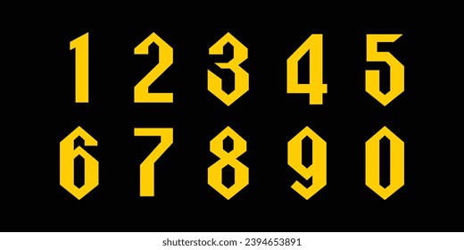 Vector creative geometry shapes' numerals. font alphabet vector illustrations.