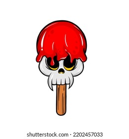 Vector creative Graffiti modern illustration cute cartoon object angry zombie ice cream. Eps format