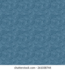 Vector creative hand-drawn abstract seamless pattern of bright lines on a dark blue backdrop
