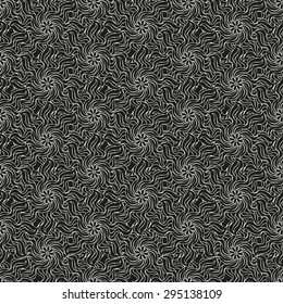 Vector creative hand-drawn abstract seamless pattern of stylized flowers in black and white colors 
