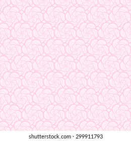Vector creative hand-drawn abstract seamless pattern of stylized flowers in pale pink tones