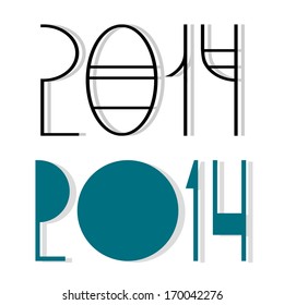  Vector creative happy new year 2014 design
