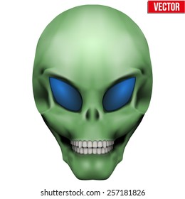 Vector Creative Humanoid alien skull. Illustration isolated on background