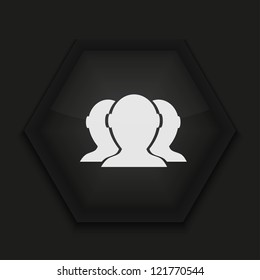 Vector creative icon on black background. Eps10