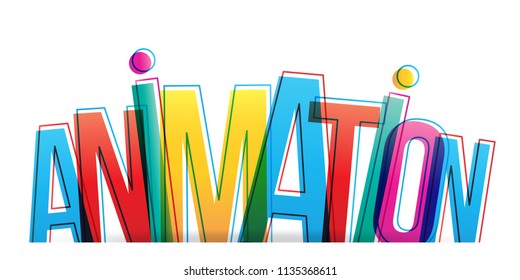 Vector creative illustration of Animation word