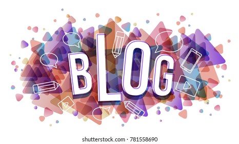 Vector creative illustration of blog word