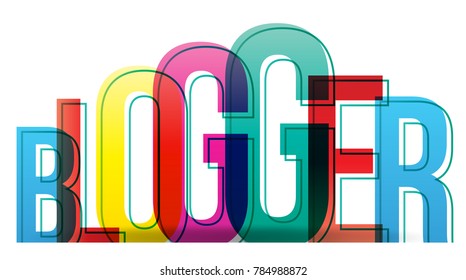 Vector creative illustration of blogger word