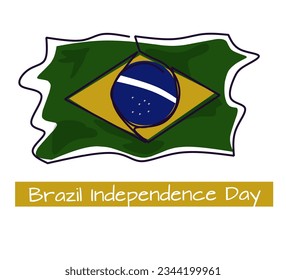 ilustración creativa vectorial de la bandera brasil. una línea continua Día de la Independencia de Brasil