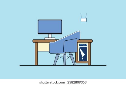 Vector creative illustration of business graph, company engaged in construction along column graph, career advancement to success, abstract head of person filled with thinking ideas vector