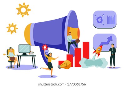 	
Vector creative illustration of business graphics, the company is engaged in joint construction, raising a career to success, the abstract person's head, filled with ideas of thought and analysis