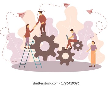 Business Concept Team Metaphor People Connecting Stock Vector (Royalty ...