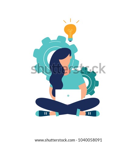 Vector creative illustration of business graphics, the company is engaged in the joint construction of column graphs, the rise of the career to success, flat color icons, business analysis  vector