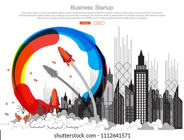 Vector creative illustration of business startup 