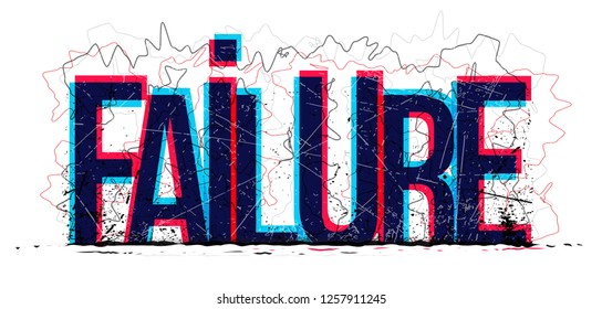Vector creative illustration of failure word