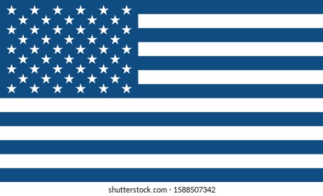 Vector creative illustration of the flag of the United States of America in trendy classic blue color.
