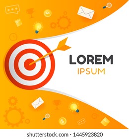 Vector creative illustration of goal or planing business banner graphic.