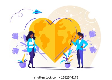 Vector creative illustration of holiday date, world earth day, save energy and planet, design concept world hour earth