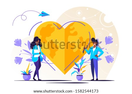 Vector creative illustration of holiday date, world earth day, save energy and planet, design concept world hour earth