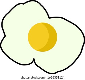 Vector creative illustration. The image of Sunny-side up egg.