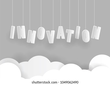 Vector creative illustration of innovation word lettering typography